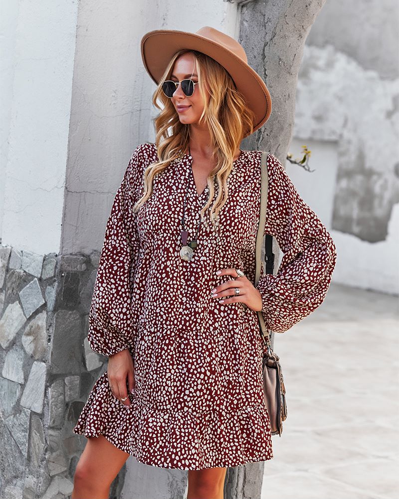 Vestido túnica con estampado de guepardo 