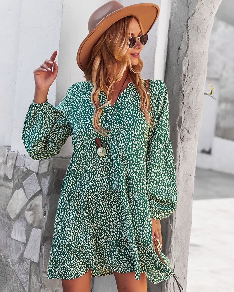 Vestido túnica con estampado de guepardo 