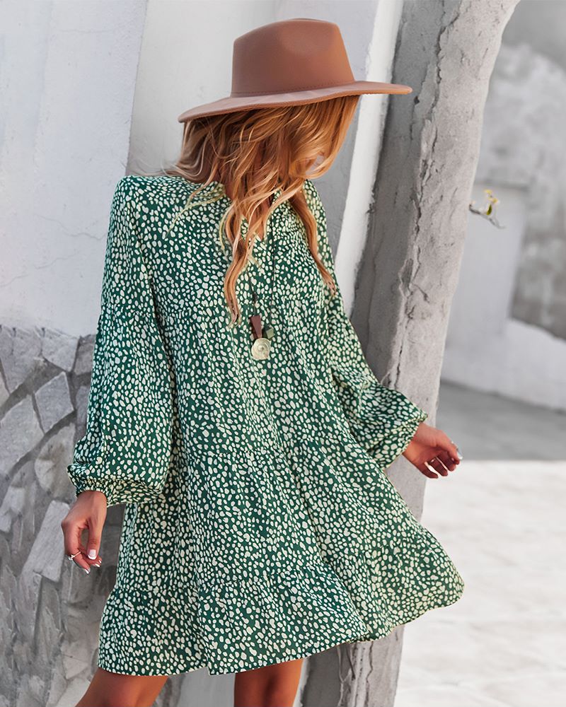 Vestido túnica con estampado de guepardo 