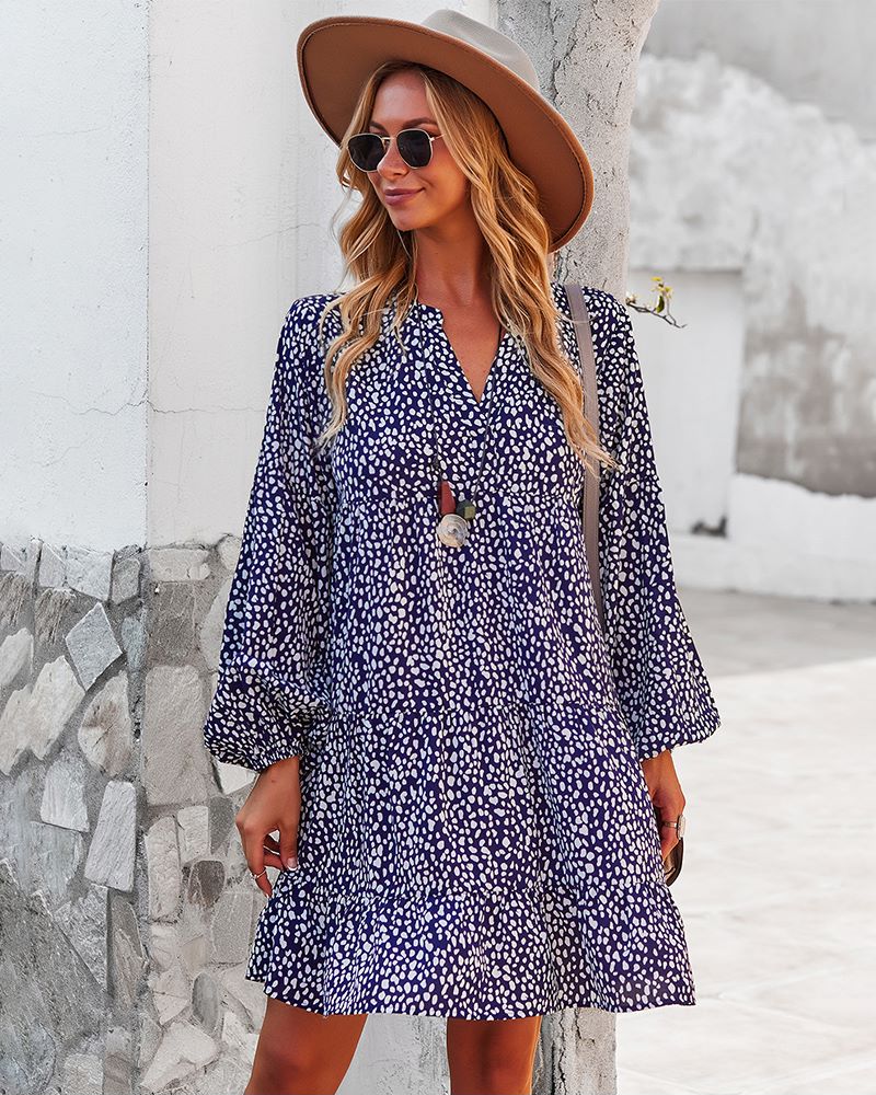 Vestido túnica con estampado de guepardo 