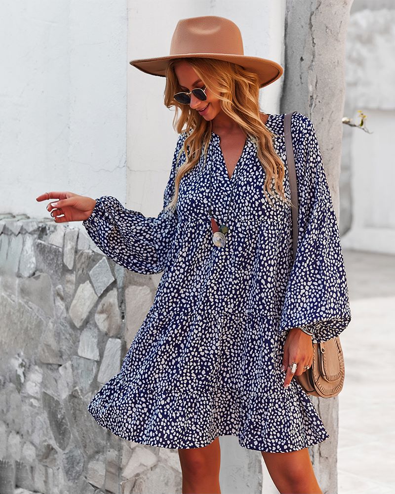 Vestido túnica con estampado de guepardo 