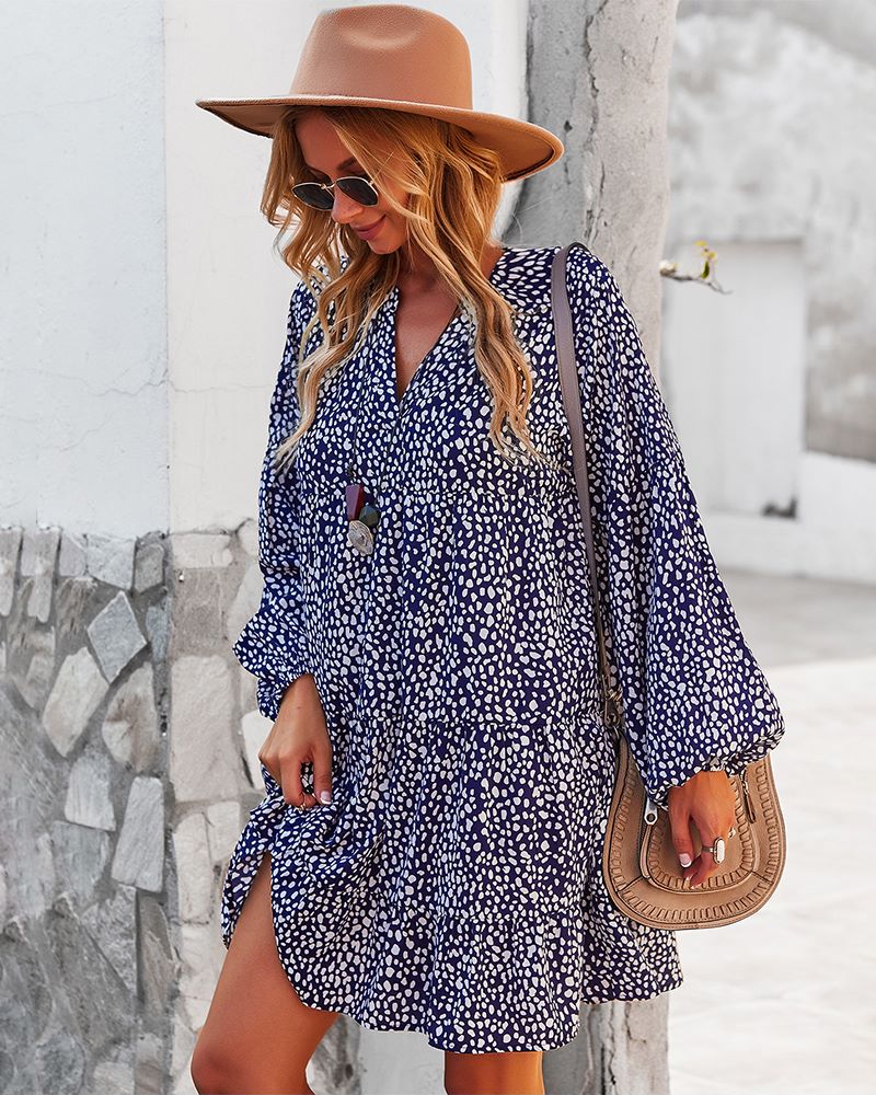 Vestido túnica con estampado de guepardo 