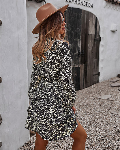 Layered Skirt Cheetah Print Dress