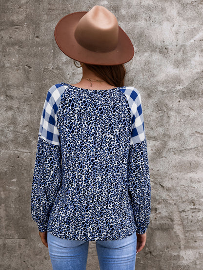 Suéter con estampado mixto de dos tonos 