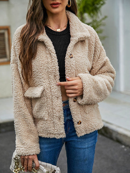 Chaqueta de peluche de piel sintética 