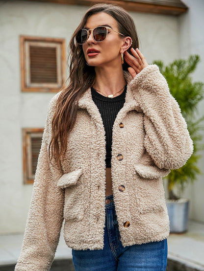 Chaqueta de peluche de piel sintética 