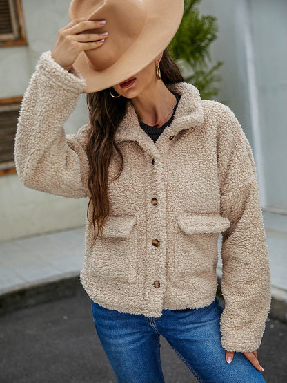 Chaqueta de peluche de piel sintética 