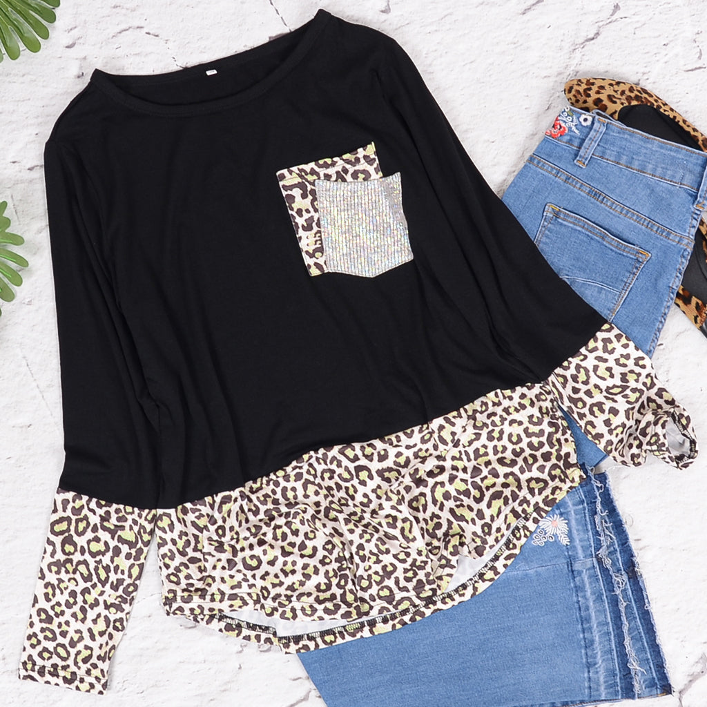 Camisa con detalle de bolsillo de parche en capas 