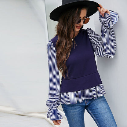 Color Block Layered Style Blouse