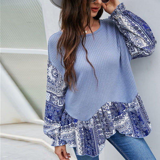 Suéter con estampado paisley en dos tonos