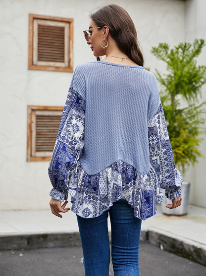 Suéter con estampado paisley en dos tonos