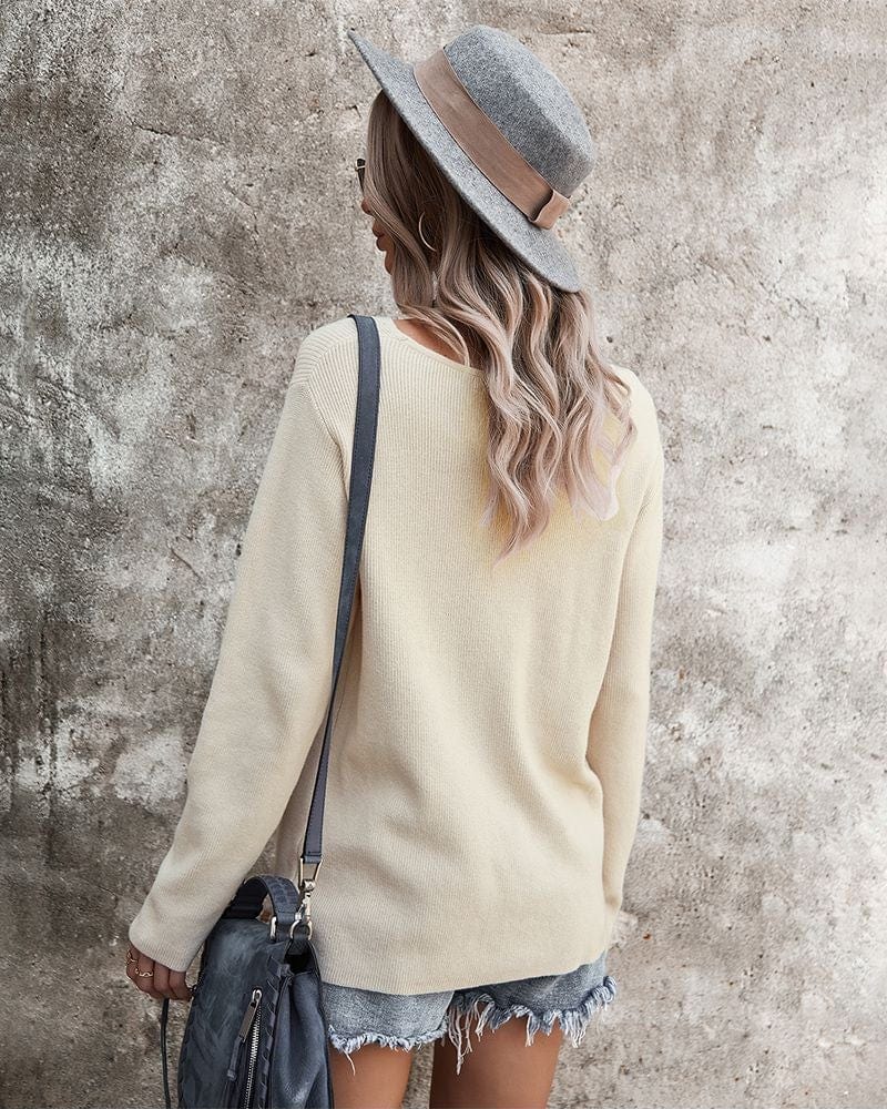 Criss Cross Front Knit Sweater