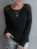 Lace Detail Raglan Sleeve Tee