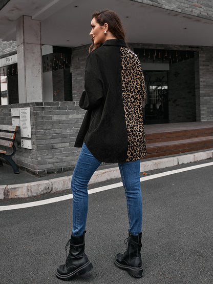 Blusa de botones de dos tonos 