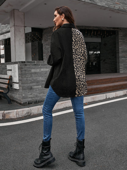 Blusa de botones de dos tonos 
