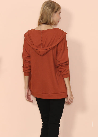 Sudadera con capucha de punto con hombros caídos 