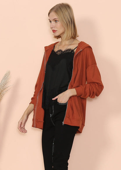 Sudadera con capucha de punto con hombros caídos 