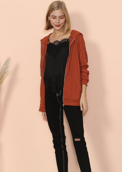 Sudadera con capucha de punto con hombros caídos 