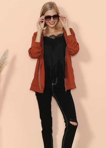 Sudadera con capucha de punto con hombros caídos 