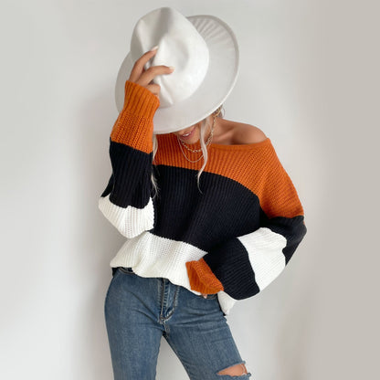 Suéter oversize con bloques de color gruesos