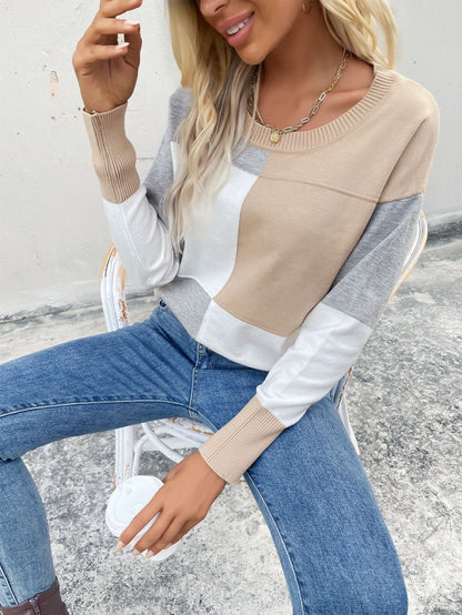 Color Block Front Sweater