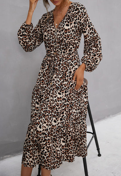 パーティードレス anni LEOPARD PRINT MIDI DRESS Leopard_Starlet_Swing_18_grand