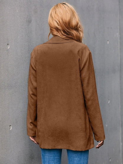 Blazer de pana con cuello de solapa 