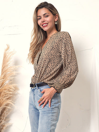 Blusa estampada con botones 
