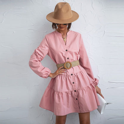 Vestido escalonado con botones 