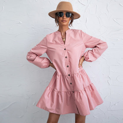 Vestido escalonado con botones 