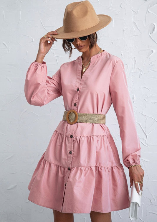 Vestido escalonado con botones 