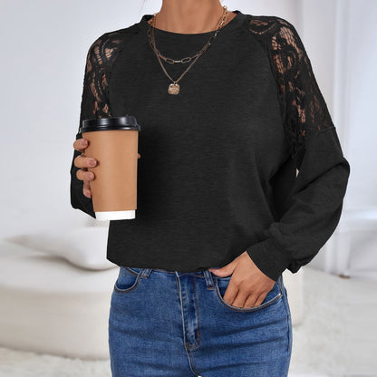 Lace Detail Raglan Sleeve Sweater