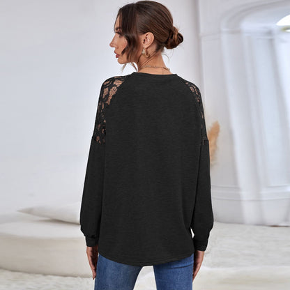 Lace Detail Raglan Sleeve Sweater