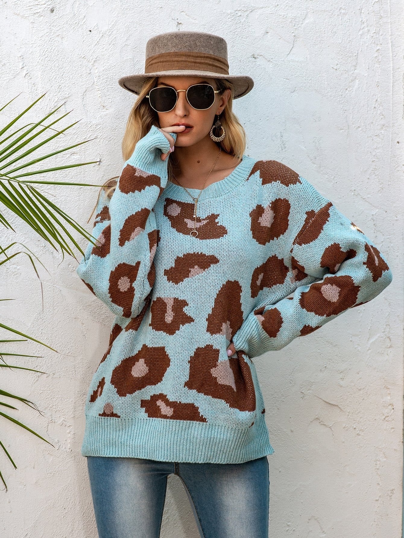 Leopard sales knit sweater