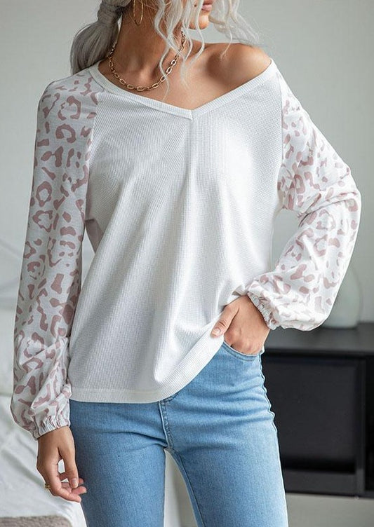 Leopard Print Sleeve Sweater