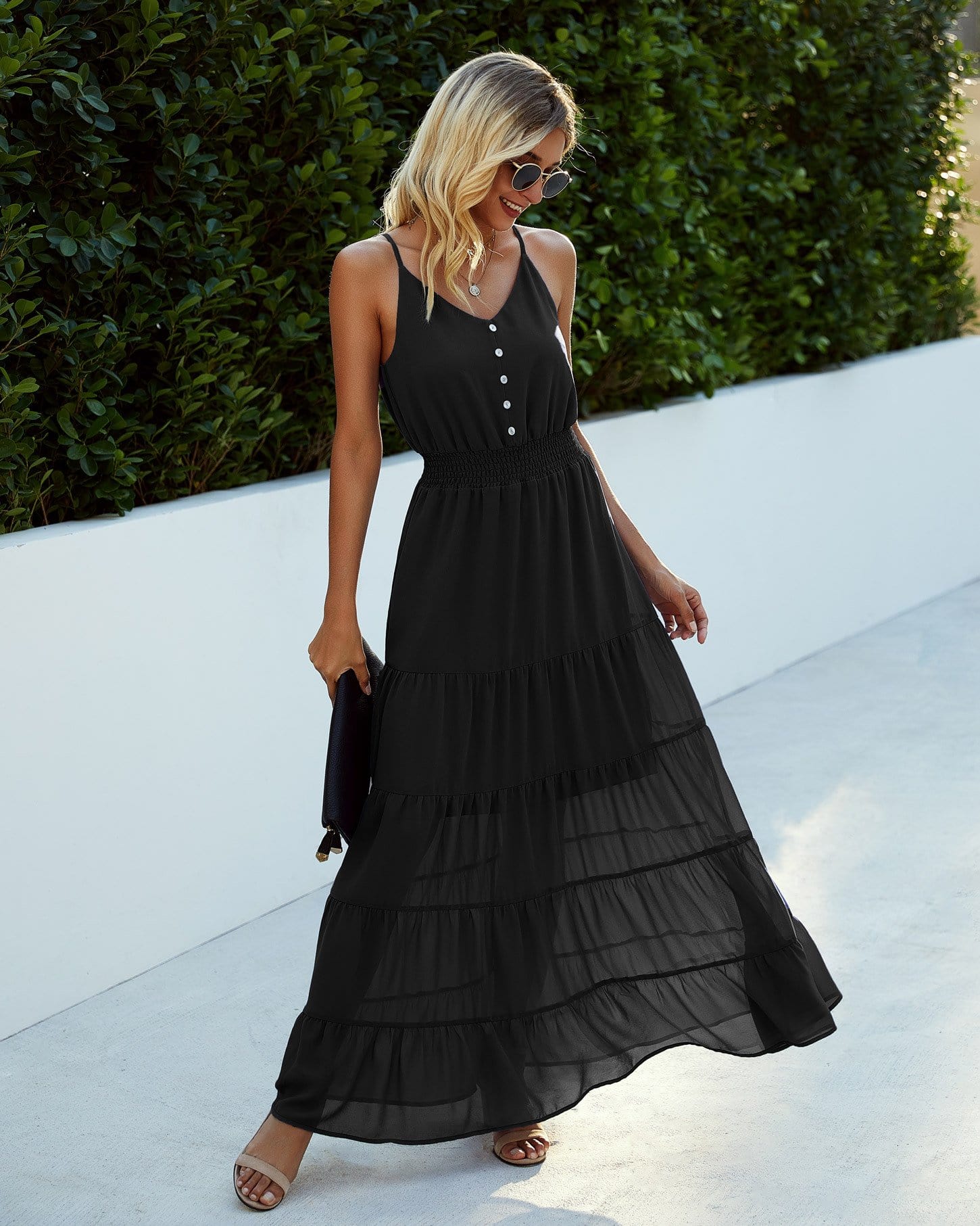 Sheer Tiered Summer Maxi Dress