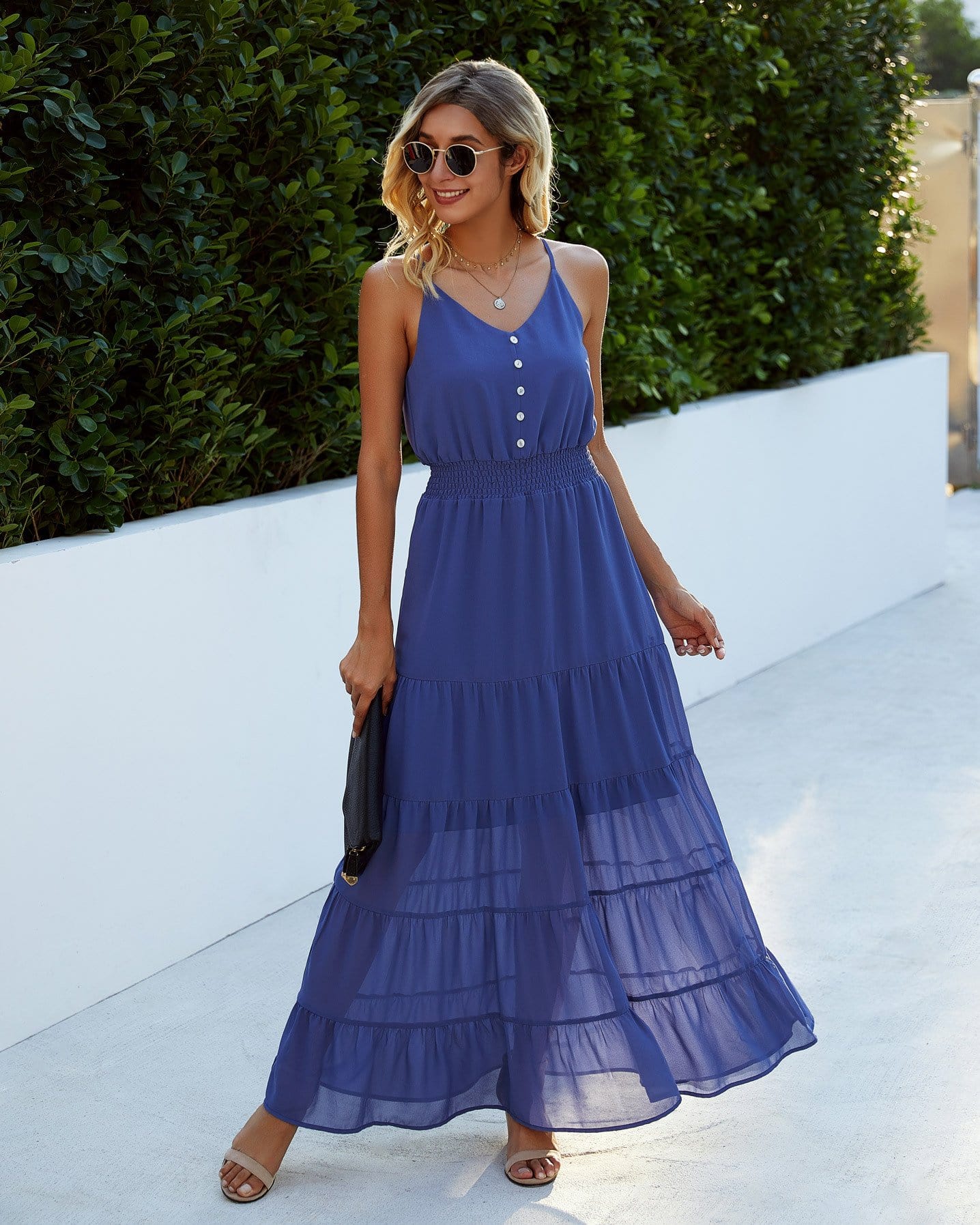 Sheer Tiered Summer Maxi Dress