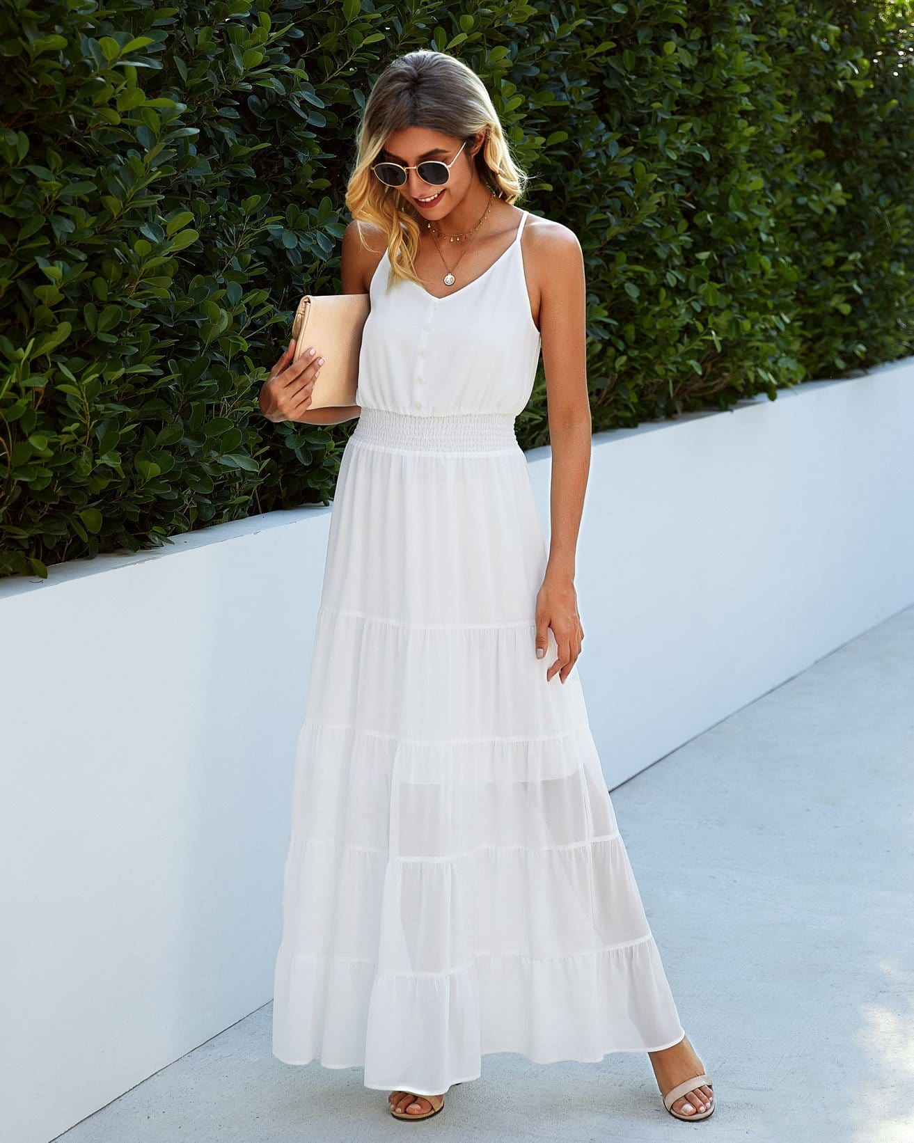 Sheer Tiered Summer Maxi Dress