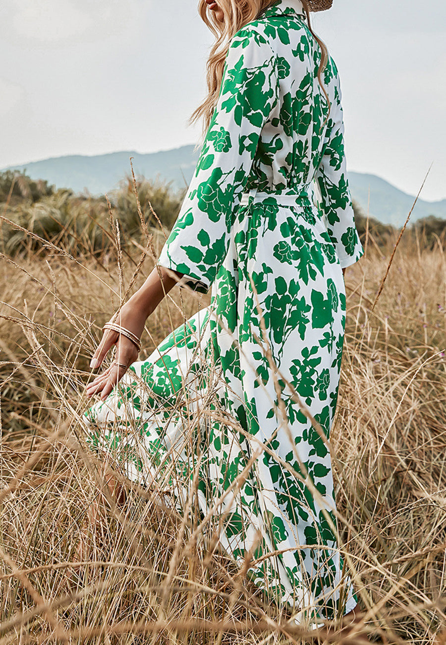 Vestido tipo polo con estampado floral