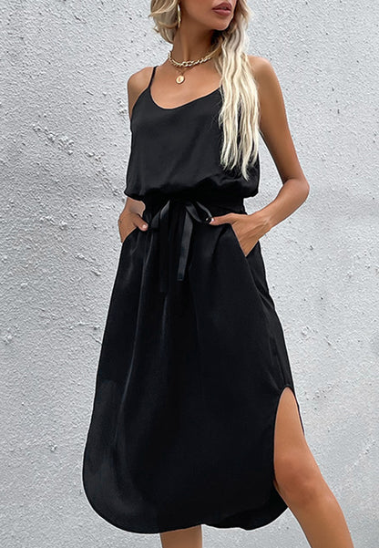 Solid Color Round Hem Dress