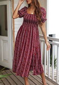 Vestido con abertura y estampado azteca