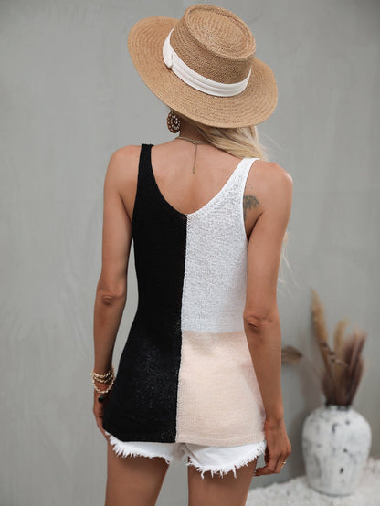 Color Block Knit Tank Top