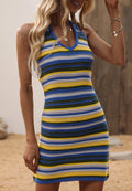 Vestido de punto de rayas multicolor 