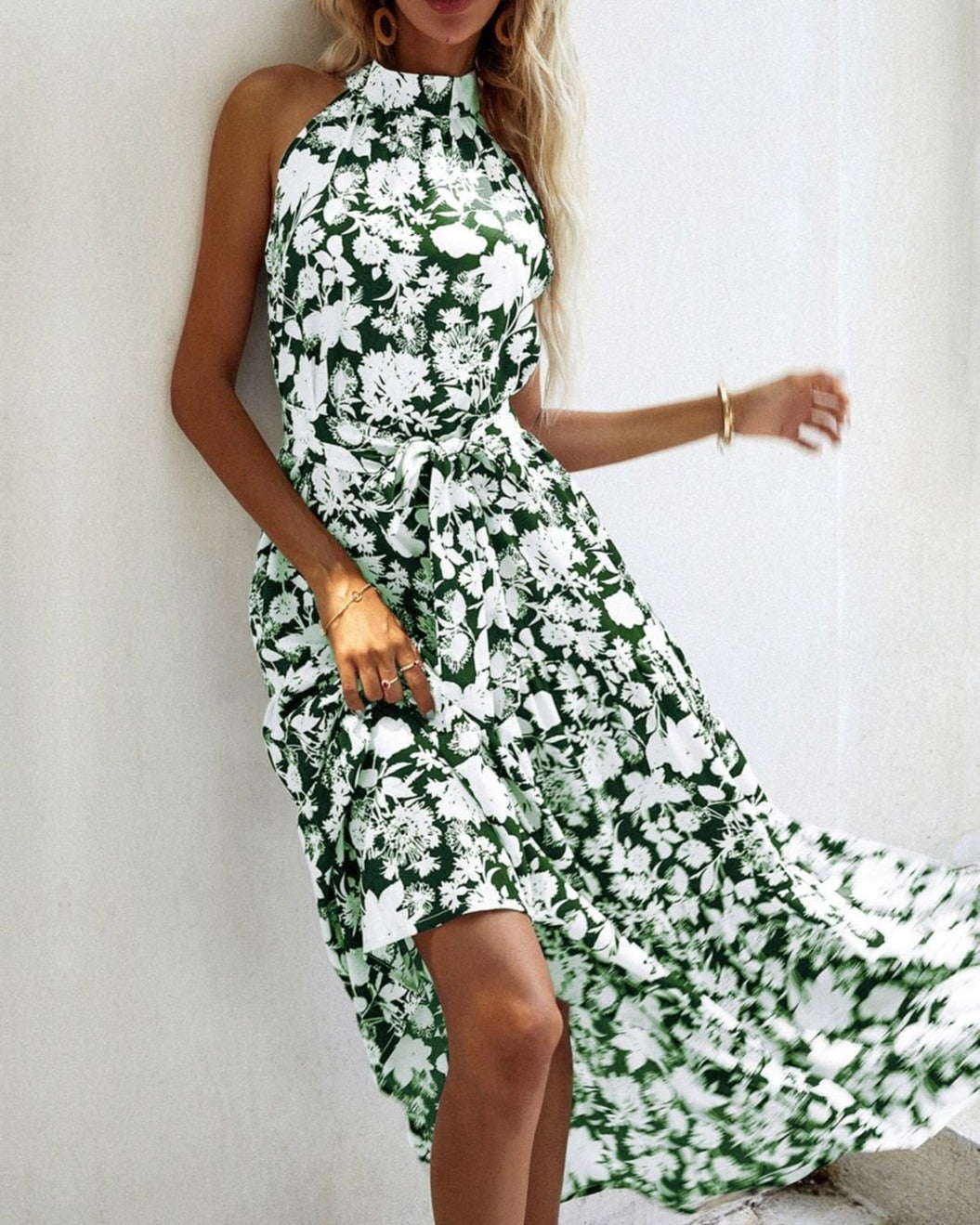 Halter Neck Tiered Summer Dress