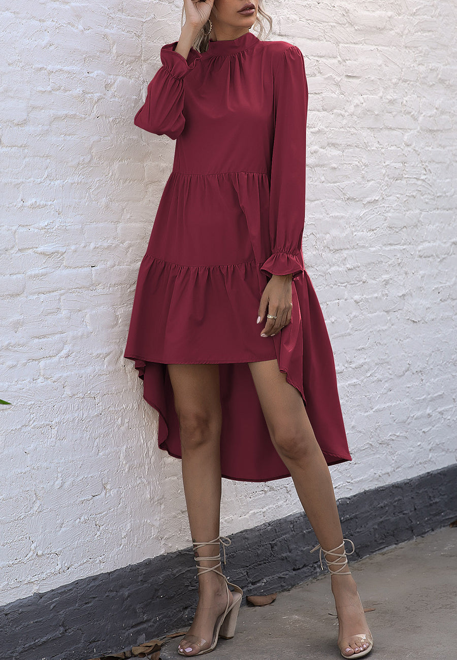 Vestido de cuello alto y bajo