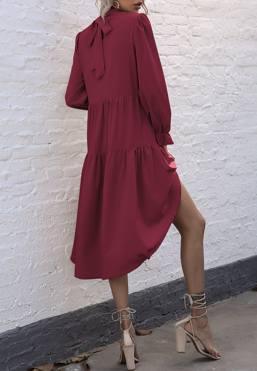 Vestido de cuello alto y bajo