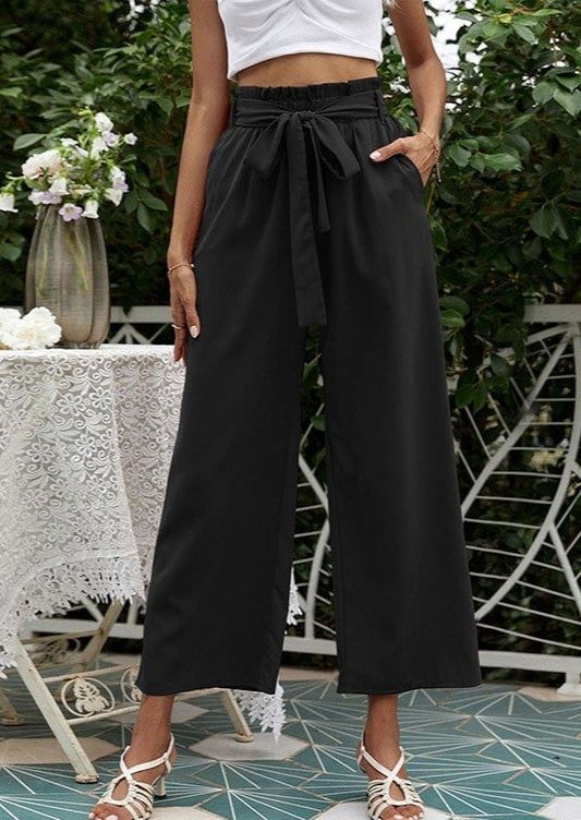 Solid Ribbon Tie Culottes