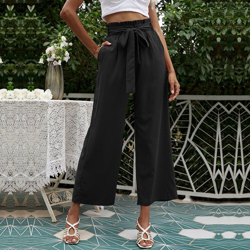 Solid Ribbon Tie Culottes