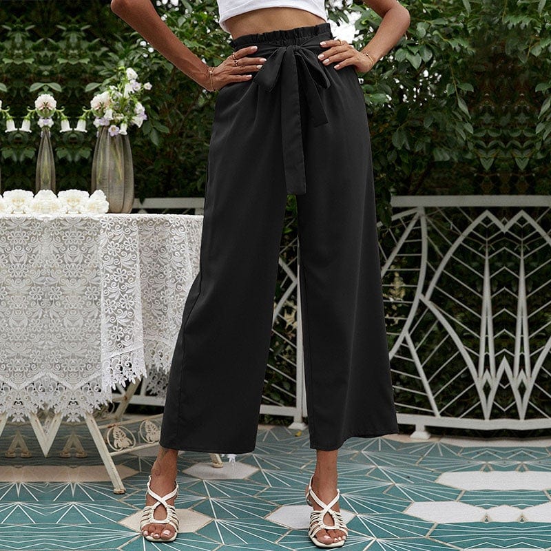 Solid Ribbon Tie Culottes