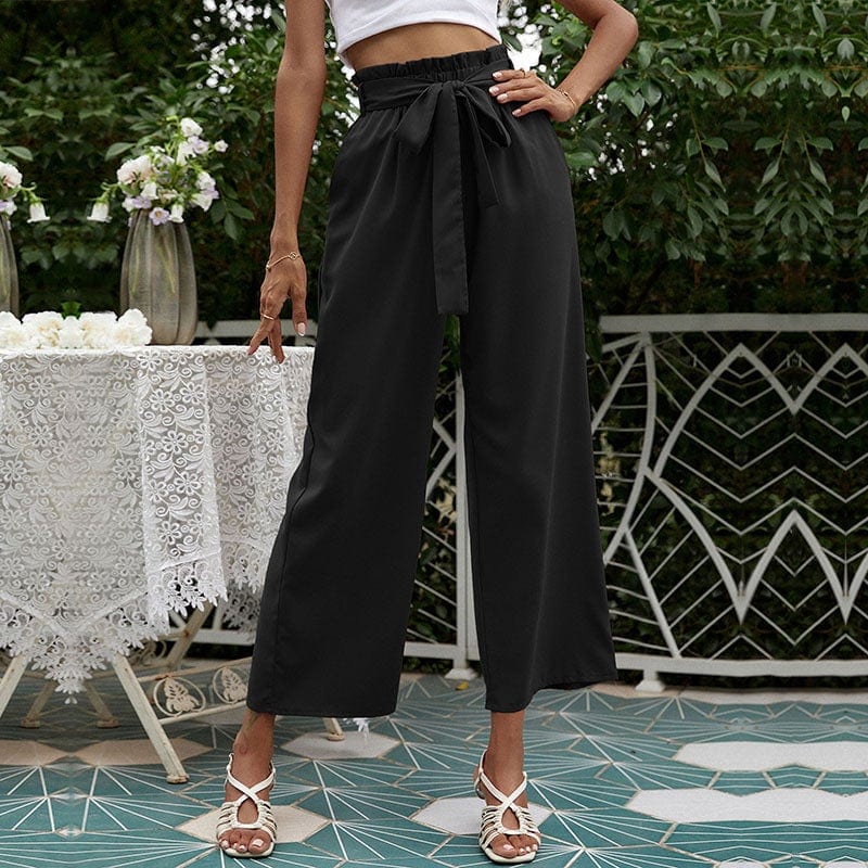 Solid Ribbon Tie Culottes